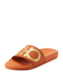 Gancini Slide Sandal, Orange