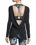 Shavasana Reversible Sweater, Heather Jet