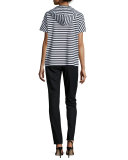 Short-Sleeve Hooded Jacket Tee, Black/Multi