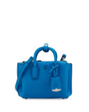 Milla X-Mini Leather Tote Bag, Tile Blue