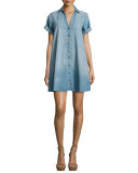 The Rolled-Sleeve Shirtdress, Blue