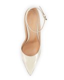 Patent Low-Collar Ankle-Wrap Pump, Off White
