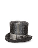 Top Hat Crystal Clutch Bag, Jet Multicolor