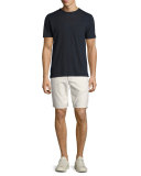 Cotton Straight-Leg Shorts, Gray