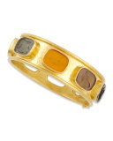 Antique Animals Intaglio 19k Gold Bangle, Neutral/Multicolor