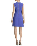 sicily structured ponte dress, ensemble blue