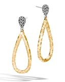 Classic Chain Hammered 18K Teardrop Earrings