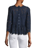 Koda Lace 3/4-Sleeve Peplum Top