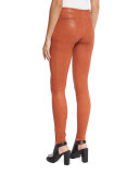 Xavier Zip-Trim Leather Leggings, Cinnamon
