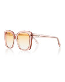 Monaco Transparent Square Sunglasses, Rouge