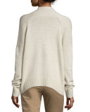 Ribbed Draped-Front Cardigan