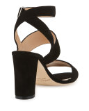 Khanstrap Suede Chunky-Heel Sandal