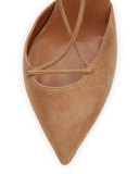 Belgravia Lattice Suede Sandal, Nude