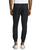 Linen-Blend Flight Pants, Black