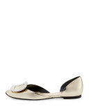 Chips Metallic Patent d'Orsay Flat, Gold