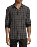 Classic-Fit Check Shirt, Gray Check