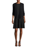 Stardust Twirl Dress, Multi Black, Petite