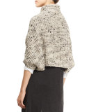 Turtleneck Cropped Sweater, Sea Salt