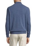 Artisan Cashmere Quarter-Zip Sweater, Blue