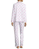Butterfly-Print Classic Pajama Set, Women's 