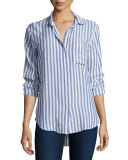 Aly Striped Oxford Shirt, Blue/White