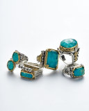 Faceted Chrysocolla Doublet Ring