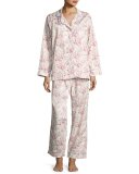 Floral-Print Classic Pajama Set, Spring Bloom
