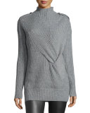 Dale Ribbed Wool Sweater, Light Gray