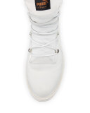 Leather Platform Sneaker Boot, White