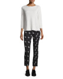 Stardust Onyx Slim Cropped Pants, Black/Multi