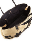 Kerrington Straw Square Tote Bag, Natural