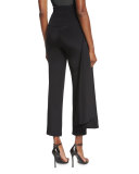 Cropped Side-Sash Pants, Black