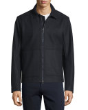 Raw-Edge Zip-Up Utility Jacket