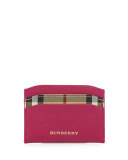 Izzy Horseferry Check Card Case, Brilliant Fuchsia
