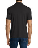 Double-Collar Short-Sleeve Polo Shirt, Black