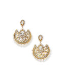 24k-Plated Scroll Fan Clip Earrings