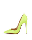 So Kate Patent 120mm Red Sole Pump, Light Green