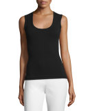 Zigzag Knit Tank Top, Black
