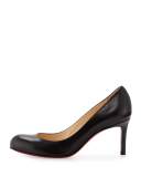 Simple Leather Red Sole Pump, Black
