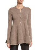 Cozy Crewneck Cardigan, Taupe