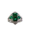 Emerald & Diamond Dome Ring