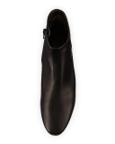 Whit Leather Ankle Bootie, Black 