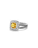 Petite Albion Ring with Citrine and Diamonds