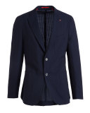 Seersucker Two-Button Sport Coat, Navy