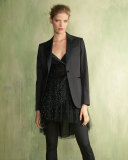 Sleeveless Embellished Sheer Top, Black