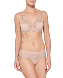 Delice Floral-Embroidered Full Cup Bra, Nude