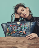 Rockstud Butterfly-Embroidered Tie-Dye Tote Bag, Denim