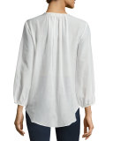 Tomas Ruffle-Front Silk Blouse