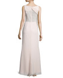 Sleeveless Ruched Bodice Lace Back Dress