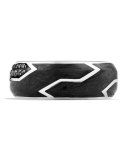 Men's Forged Carbon Band Ring with Black Diamonds